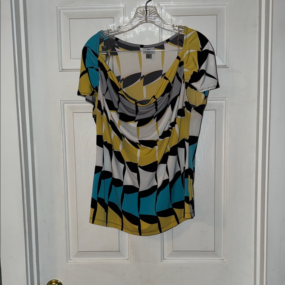 Worthington Multicolor Geometric Blouse